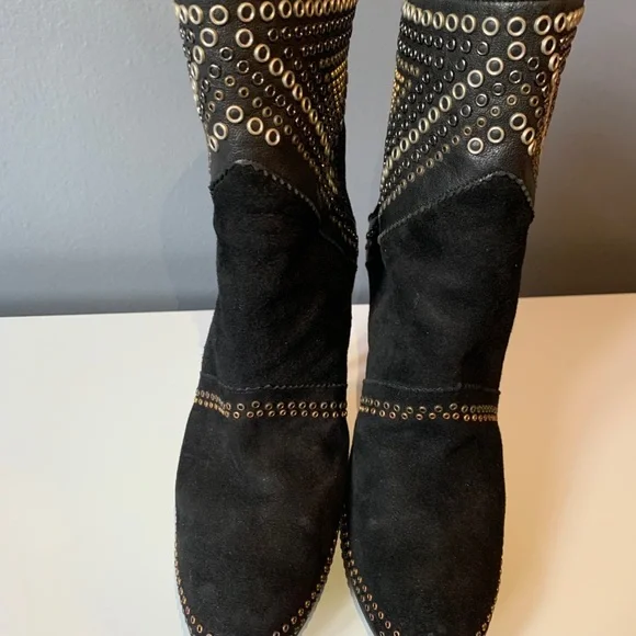 Jimmy Choo suede studded booties 41 1/2 - Picture 7 of 8